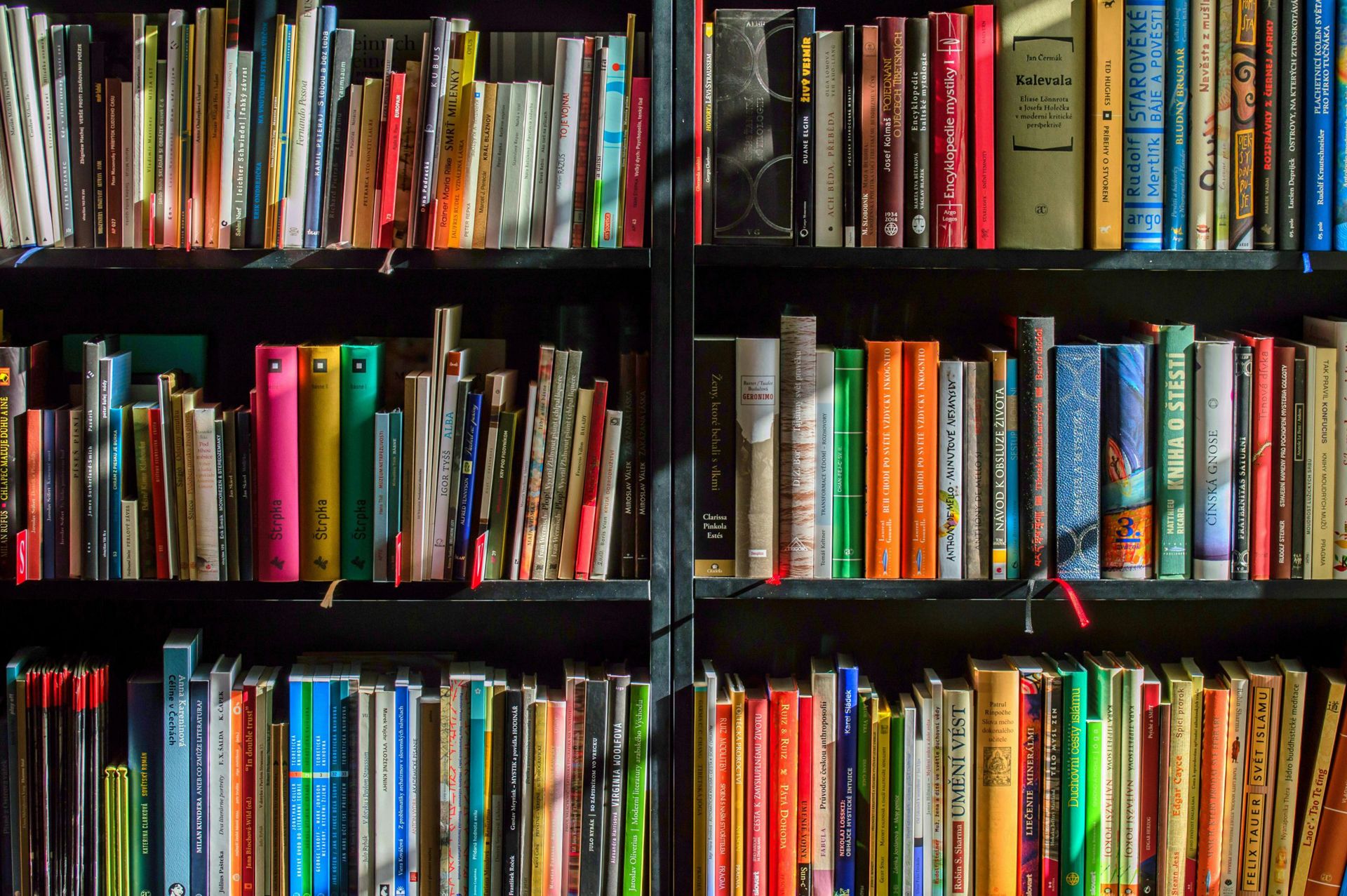 Shelf filled with books.