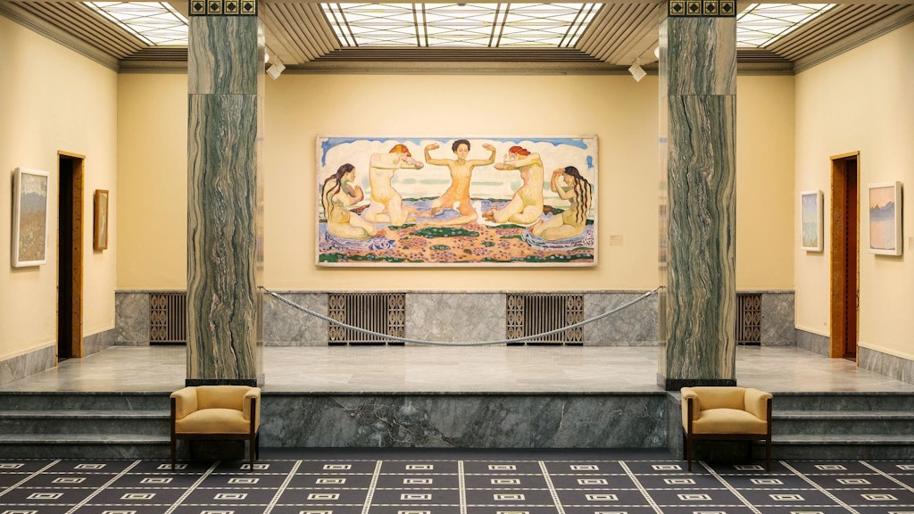 View of the Hodler Room at the Kunsthaus Zürich with the work ‘The Day’ by Ferdinand Hodler. 