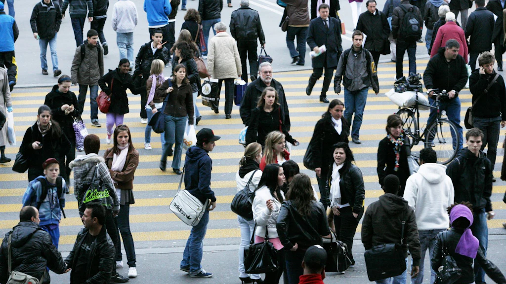 People crossing a street.