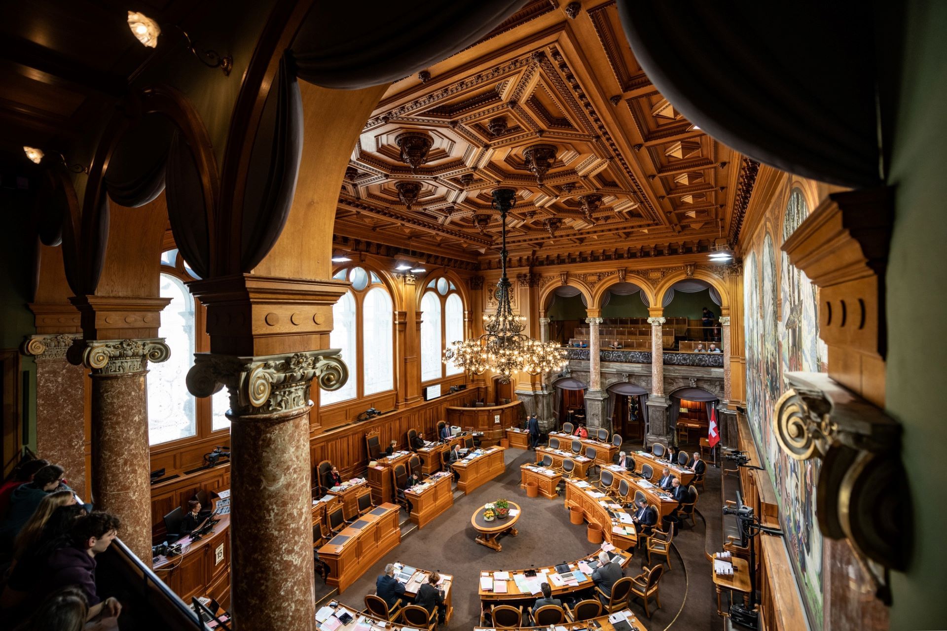 The chamber of the Council of States at the Federal Palace.