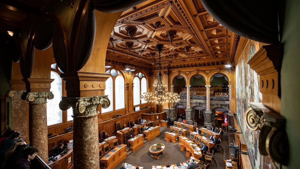 La sala de la cámara cantonal en el Palacio federal.