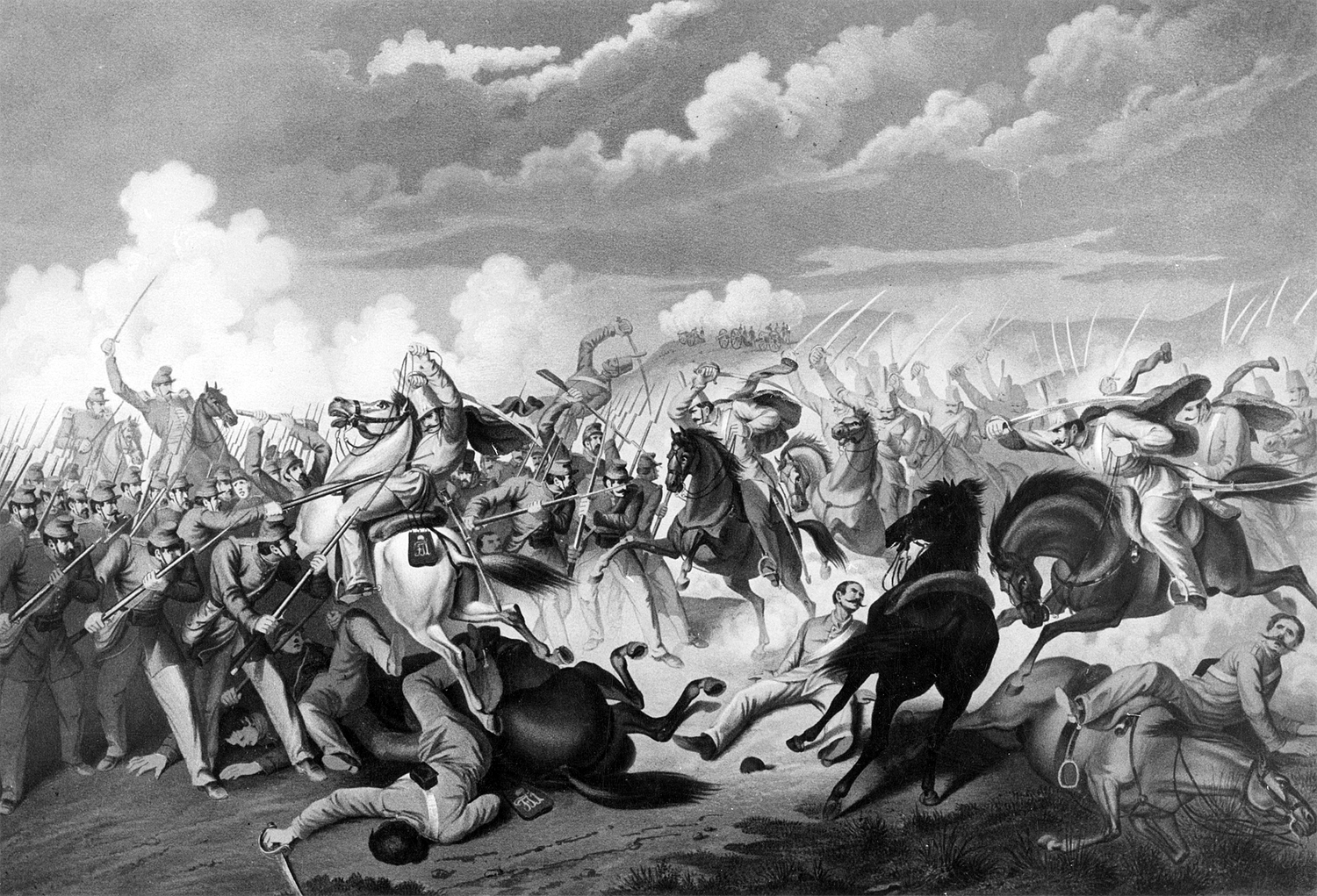 Disegno storico della battaglia di Solferino.