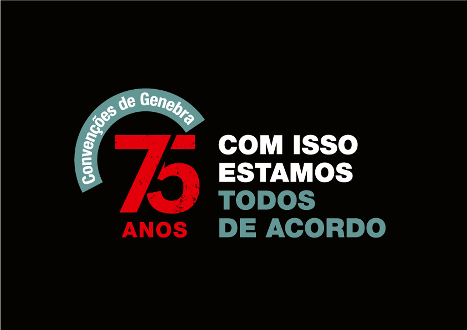 Logotipo dos 75 anos das Convenções de Genebra.